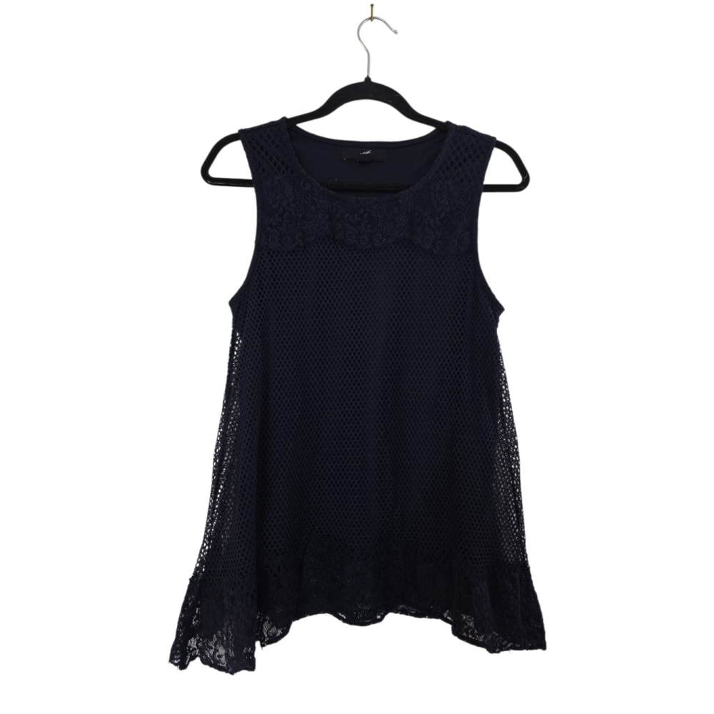 Gnw Tank Top Size Large Navy Blue Lace